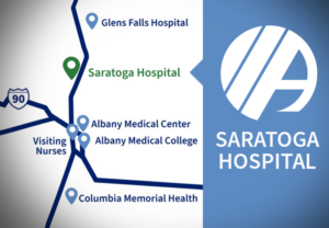 Saratoga Hospital callout on Albany Med Health System map