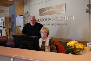 Saratoga Hospital volunteers at reception desk