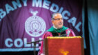 Dean Vincent Verdile speaking at the 2017 commencement ceremony for Albany Medical College