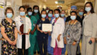 Nurses from Albany Medical Center's Medical Surgical unit accepting the Teamwork Recognition Award from the Northeast New York Professional Nurses Organization (NNYPNO)