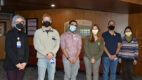 From left to right: Megan Gerber, MD, MPH, FACP, Division Chief of General Internal Medicine, Dyer Pettijohn, ’24, George Tawfellos, ’24, Elizabeth Pinchman, ’24, Frank Trujillo, ’24, Dimple Ghassi, MD, Internal Medicine.