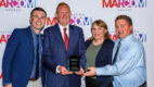 From left to right, the Albany Med Health System’s Robert Sager, communications specialist; Matt Markham, vice president of communications and marketing; Beth Engeler, assistant vice president of communications; and Eli Fanning, director of marketing, accept the award for best integrated campaign.