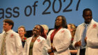 Student from the Albany Medical College class of 2027 receive their white coats at the 2023 White Coat Ceremony.