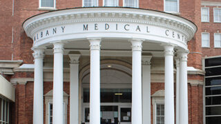 Close up of the Pillars at Albany Medical Center