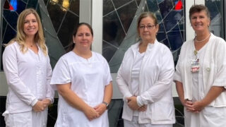 Group photo of members of the Glens Falls Hospital Nursing Honor Guard. Pictured left to right: Heidi Olsen, RN; Audrey Turner, RN; Marie Robichaud, RN; Belinda Spinner, RN