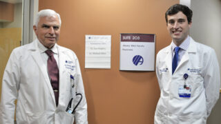 Rheumatologists Dr. Lee Shapiro and Dr. Michael Allen stand outside the scleroderma clinic